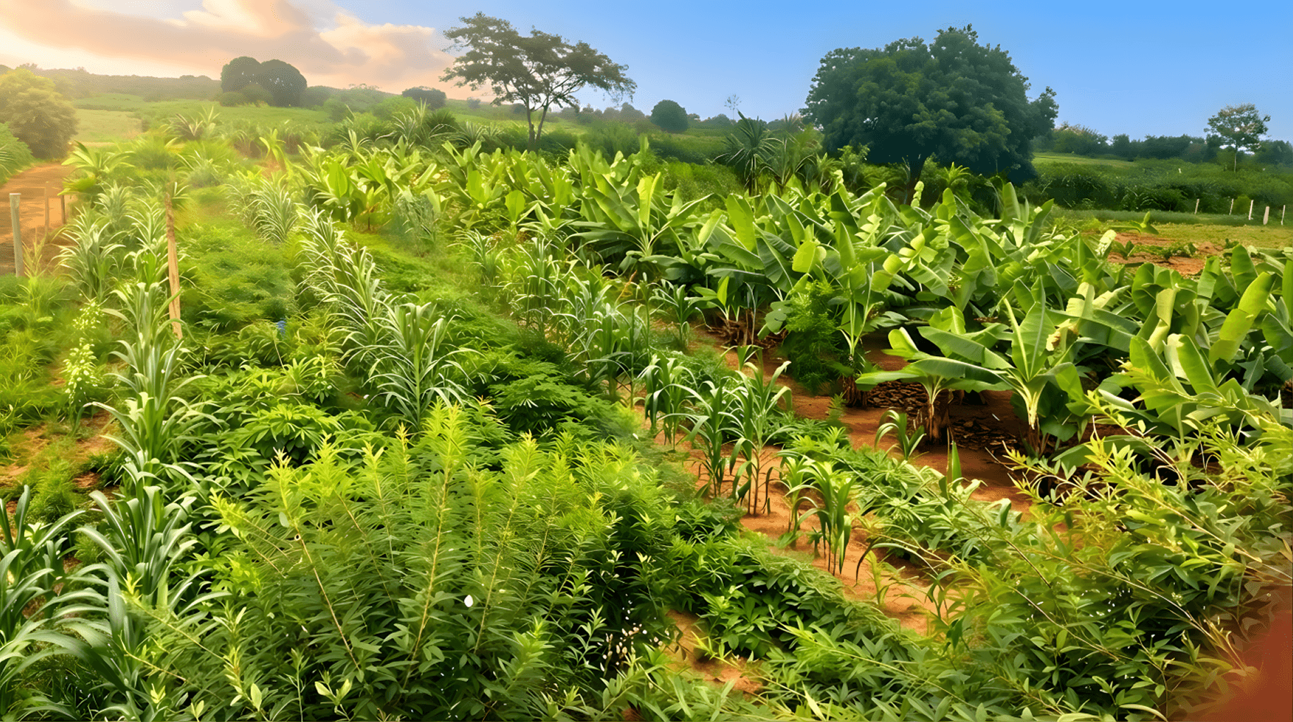 Visitors enjoying the gardens and farm experience at Tanga Banana Garden